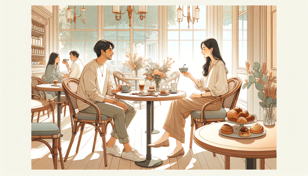 A casual conversation in a cafe