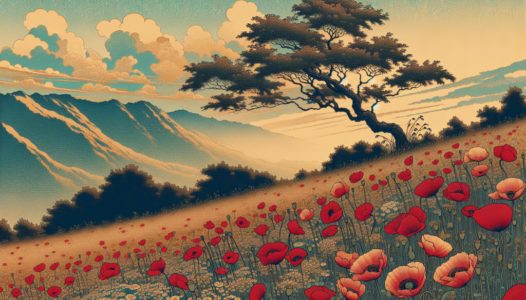 A field of poppies in full bloom