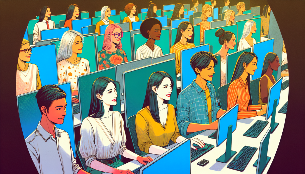 A group of people engaging in a virtual dating event