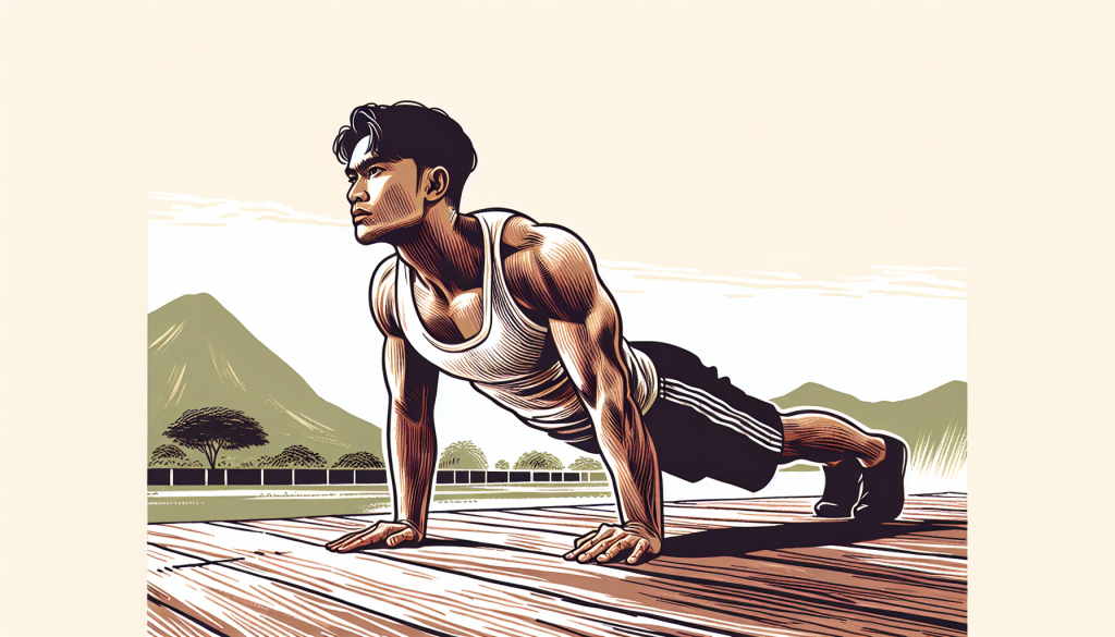 A person doing push-ups
